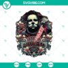 Welcome to Haddonfield SVG design with Michael Myers from Halloween movie franchise, featuring spooky elements and Halloween theme.