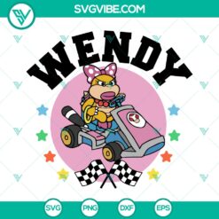 Wendy O Koopa Mario Kart racing SVG cut file for craft projects, perfect for fans of the game.