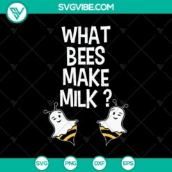 Spooky Halloween SVG design with the text "What Bees Make Milk?" perfect for Oct 31 crafts.
