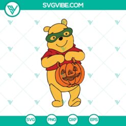 Winnie the Pooh Halloween SVG with pumpkin, Disney Halloween design for digital products.