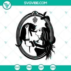 Witch cat snake Halloween SVG illustration, perfect for spooky designs and decorations.