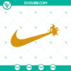 Witch sitting on Nike logo SVG, Halloween themed Nike brand SVG for digital use.