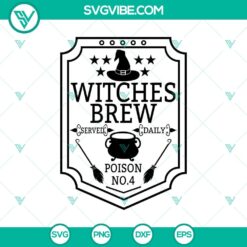 Witches Brew Served Daily Poison SVG, Halloween Scary SVG for spooky seasonal crafts.