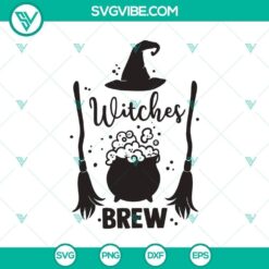 Witches Brew SVG with Halloween and Witch elements for spooky crafting projects.