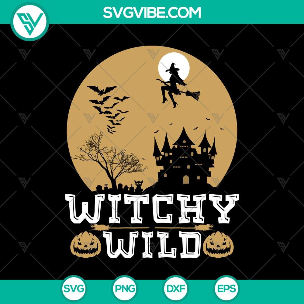 witchy-wild-svg-pumpkin-svg-halloween-svg.jpg Halloween themed Witchy Wild and Pumpkin SVG design for digital products. Great for spooky crafts and decorations.