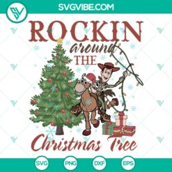 Woody Toy Story Christmas Tree SVG featuring Disney Holiday Cut Files for crafts, perfect for Christmas projects.