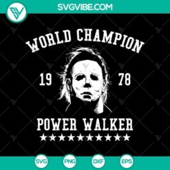 World Champion Power Walker 1980 SVG featuring a horror-themed design for Halloween, scary and spooky SVG.