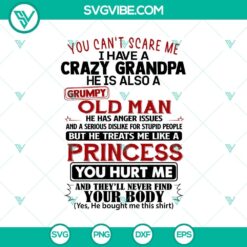 Crazy Grandpa Halloween SVG with bold quotes for spooky designs and crafting projects.