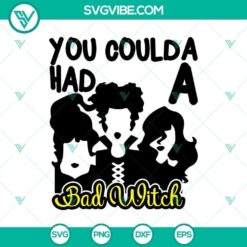 Halloween SVG design with text "You Coulda Had a Bad Witch", perfect for horror-themed crafts.