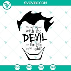 Joker SVG design inspired by DC Comics, featuring the quote "You ever danced with the devil in the pale moonlight."