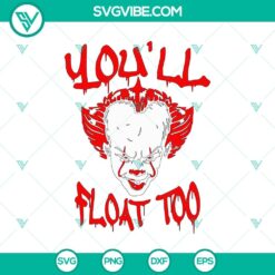 Pennywise SVG featuring horror characters for Halloween, perfect for spooky projects.