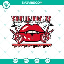 "You're Not My Blood Type SVG featuring devil and vampire elements. Perfect for Halloween crafting projects."
