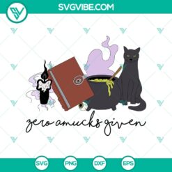 Witchy Halloween SVG bundle with Zero Amucks Given, Witches Poison, Hocus Pocus designs for crafting projects.
